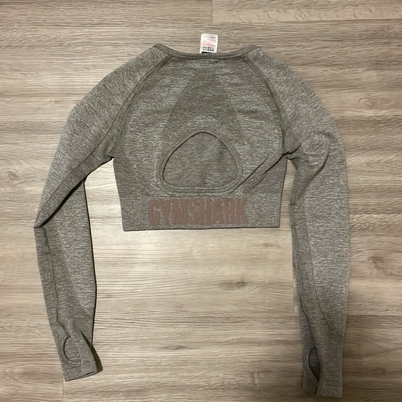 Gymshark Flex Long Sleeve Crop Top, Size small, Green - Picture 2 of 2
